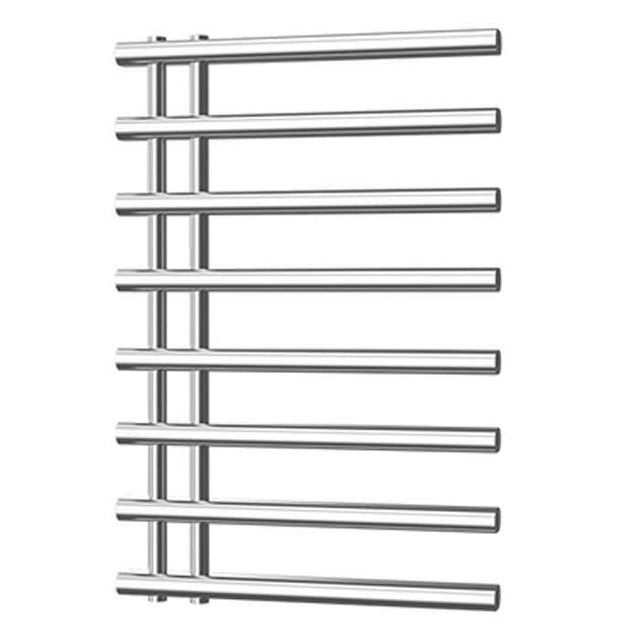 Radox Linx 750mm chrome designer heated towel rail with horizontal bars and modern bathroom fit