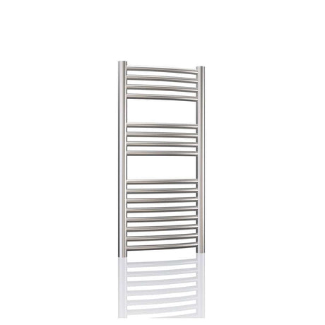 Radox Premier XL 800mm H x 500mm W stainless steel curved heated towel rail for modern bathrooms