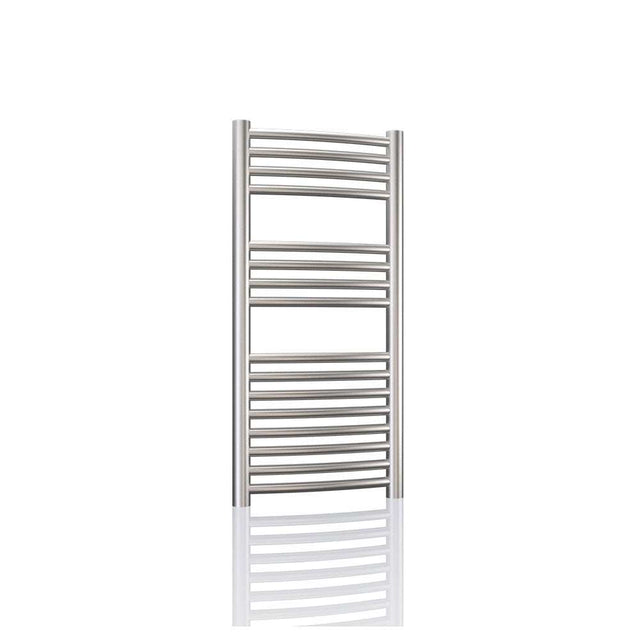 Radox Premier XL 800mm H x 500mm W stainless steel curved heated towel rail for modern bathrooms