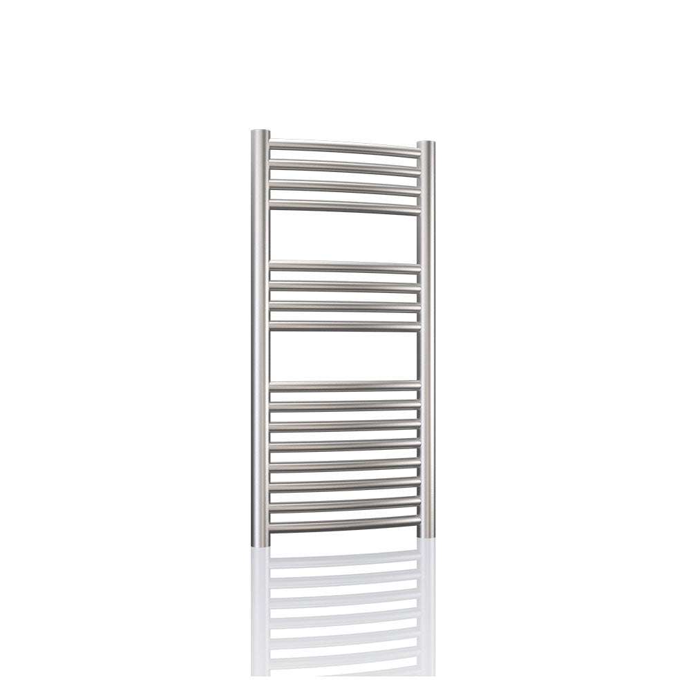Radox Premier XL 800mm H x 600mm W stainless steel curved heated towel rail for modern bathrooms