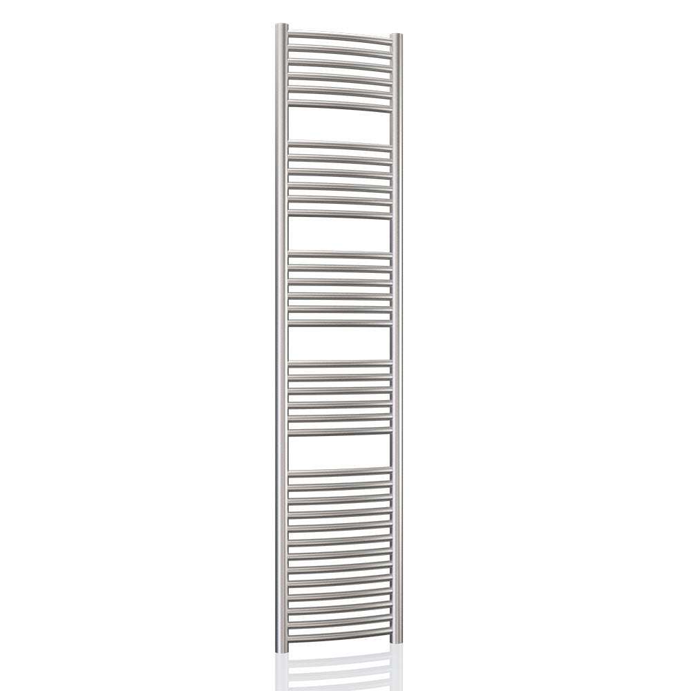 Radox Premier XL stainless steel curved heated towel rail 1800mm high by 500mm wide for modern bathrooms