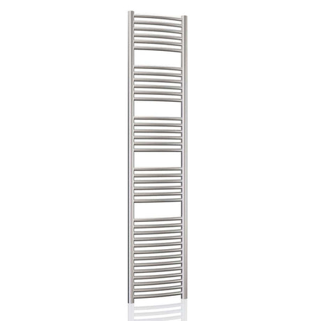 Radox Premier XL stainless steel curved heated towel rail 1800mm high by 500mm wide for modern bathrooms