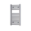 Radox Premier 600mm H chrome flat straight heated towel rail for modern bathrooms