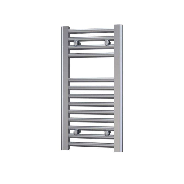 Radox Premier 600mm H chrome flat straight heated towel rail for modern bathrooms