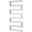 Radox Serpentine 730mm H x 500mm W chrome designer heated towel rail with modern serpentine design
