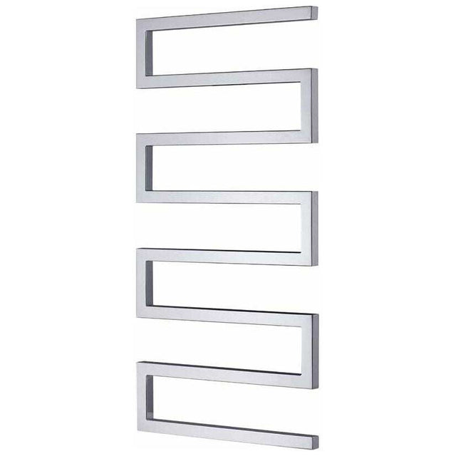 Radox Serpentine 730mm H x 500mm W chrome designer heated towel rail with modern serpentine design