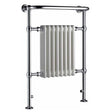 Radox Taurus Traditional chrome and white heated towel rail radiator 965mm high by 495mm wide