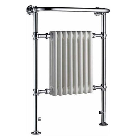 Radox Taurus Traditional chrome and white heated towel rail radiator 965mm high by 495mm wide