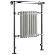 Radox Taurus 965mm H chrome and white heated towel rail radiator for modern bathrooms