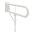 Bathex Essential Double Arm Hinged Support Rail with Drop Down Leg 760mm - White - 33920