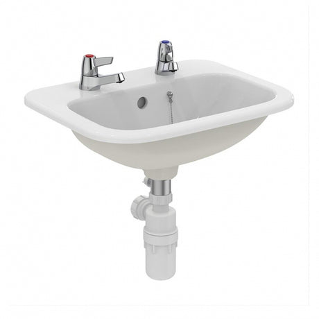 Armitage Shanks Planet 21 2 Tap Holes Semi Recessed Basin 500mm - White - S248501