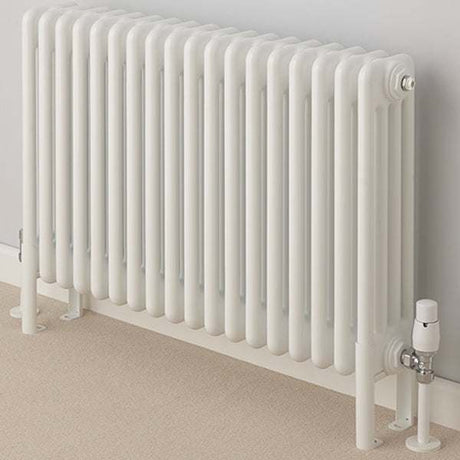 Supplies4Heat Cornel 300mm Height x 1374mm Width White Horizontal 4 Column Radiator - CORN4C301330HW