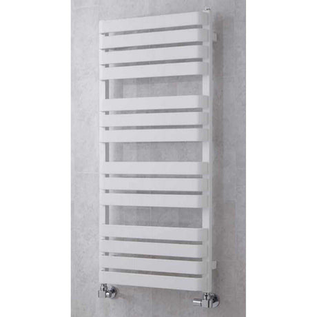 Supplies4Heat Milton 1110mm Height x 500mm Width White Flat Panel Heated Towel Rail - MILT115014W