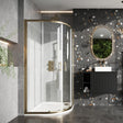 Scudo S6 Double Door Quadrant Enclosure 900mm - Brushed Brass - S6-BBGLASS002