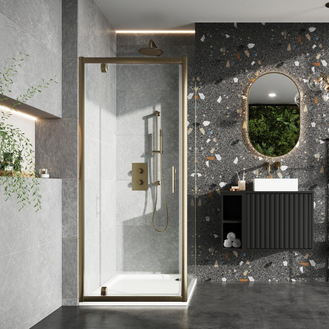 Scudo S6 700mm Side Panel - Brushed Brass - S6-BBGLASS025