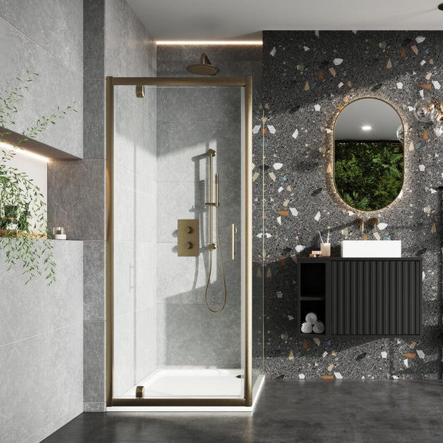 Scudo S6 700mm Side Panel - Brushed Brass - S6-BBGLASS025