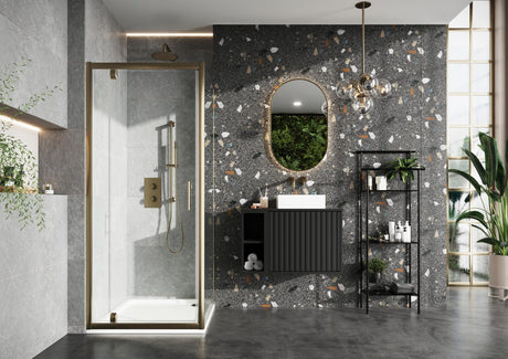 Scudo S6 900mm Side Panel - Brushed Brass - S6-BBGLASS028