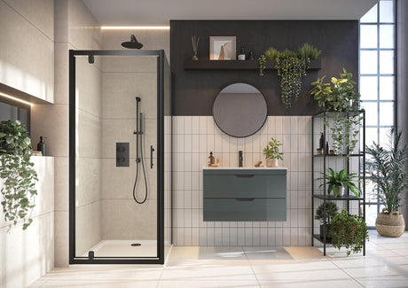 Scudo S6 700mm Side Panel 6mm Glass - Black - S6-BLKGLASS025