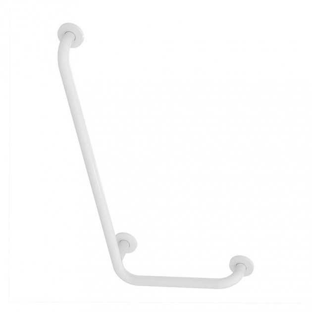 Armitage Shanks 900mm Length Contour 21 Angled LH White Shower Grab Rail - S6474AC