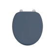 Burlington Soft Close Wooden Toilet Seat & Cover Blue with Chrome Hinges - S99