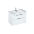 Britton Shoreditch white matt wall hung vanity unit with two drawers and integrated basin