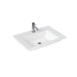Britton Shoreditch white square basin with one tap hole and deep bowl design