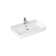 Britton Shoreditch white ceramic rectangular basin with one tap hole and slanted sides
