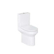 Britton Shoreditch round rimless white close coupled toilet pan with soft close seat