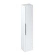 Britton Shoreditch tall white bathroom storage unit with chrome handle and moisture-resistant MDF finish