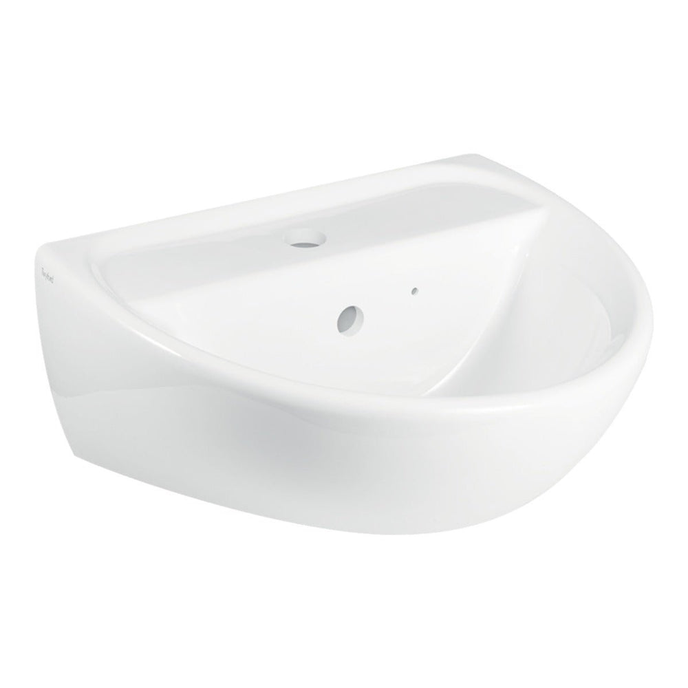 Twyford Sola 1 Tap Washbasin 500×400 - White - SA4211WH - TAP 'N' SHOWER