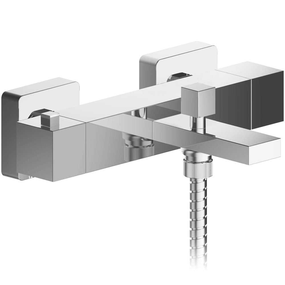 Nuie Sanford Thermostatic Wall Mounted Bath Shower Mixer Tap - Chrome - SAN005