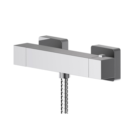 Nuie Sanford Bottom Outlet square thermostatic bar shower valve in chrome finish with modern design and durable construction