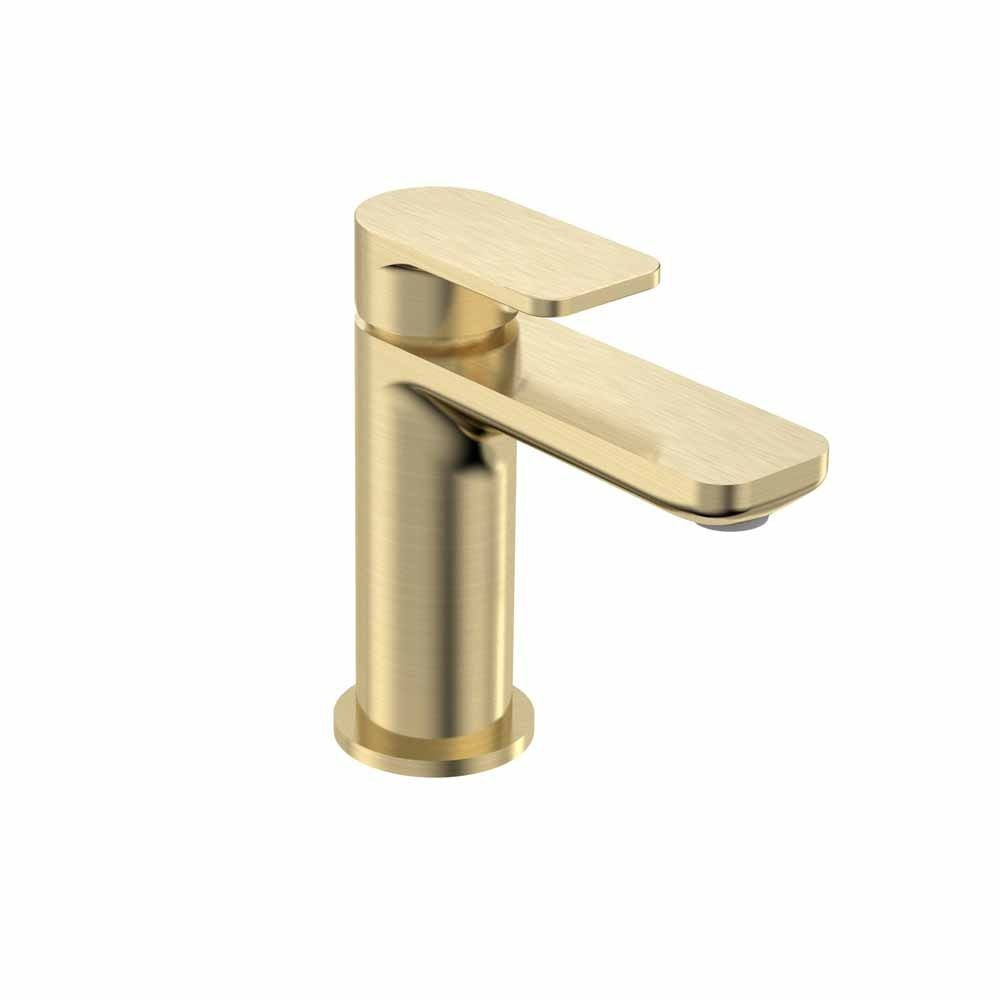 Tavistock Savour Mini Basin Mixer With Click Waste - Brushed Brass - TSV6104