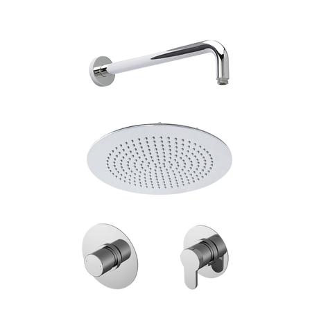 Nuie Arvan Thermostatic fixed head shower with concealed mixer and stop tap in chrome finish