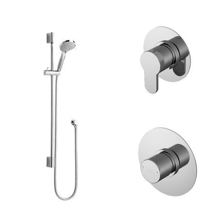 Nuie Concealed Mixer Shower Arvan thermostatic with shower kit and stop tap in chrome finish