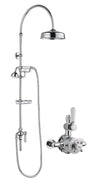 Launde Abbey Twin Exposed Valve & Rigid Riser Kit - Chrome - TAP 'N' SHOWER