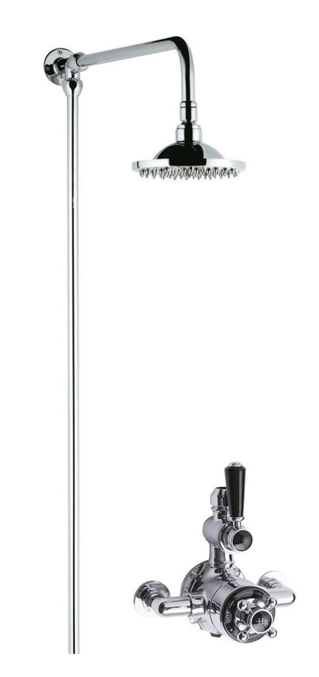 Launde Abbey Twin Exposed Valve and Rigid Riser Kit - Chrome - TAP 'N' SHOWER