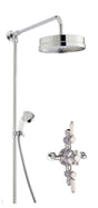Launde Abbey Victorian Traditional Triple Exposed Valve & Rigid Riser Kit Shower Kit - Chrome - TAP 'N' SHOWER