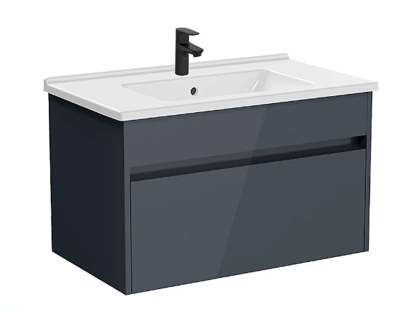 VitrA S50+ 1 Drawer Vanity Unit 800mm - Anthracite High Gloss - 71975