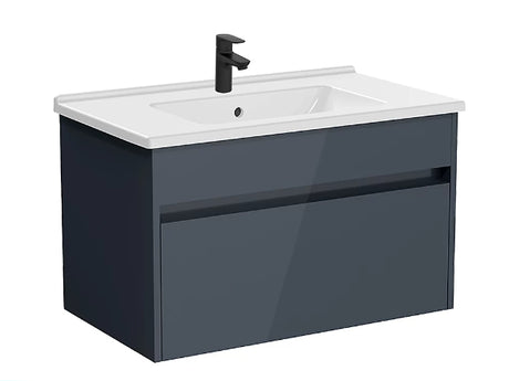 VitrA S50+ 1 Drawer Vanity Unit 800mm - Anthracite High Gloss - 71975