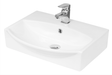 Hudson Reed Vessel white curved countertop basin 500mm with single tap hole and glossy finish