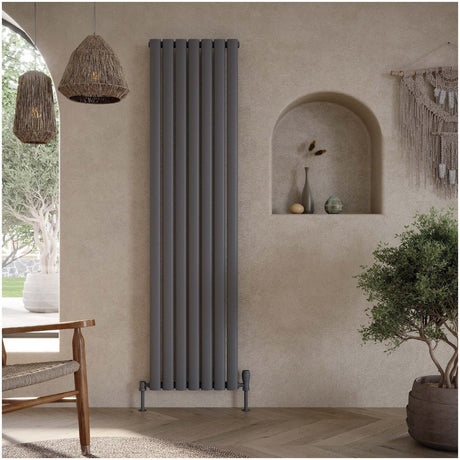 Scudo Apex Designer Radiator Single 531 x 1800mm - Anthracite - APEX18 - 53V - S - A - TAP 'N' SHOWER