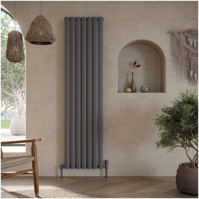 Scudo Apex Designer Radiator Single 531 x 1800mm - Anthracite - APEX18 - 53V - S - A - TAP 'N' SHOWER