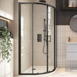 Scudo Double Door Quadrant Shower Enclosure 6mm Glass 800mm - Black - S6-BLKGLASS001
