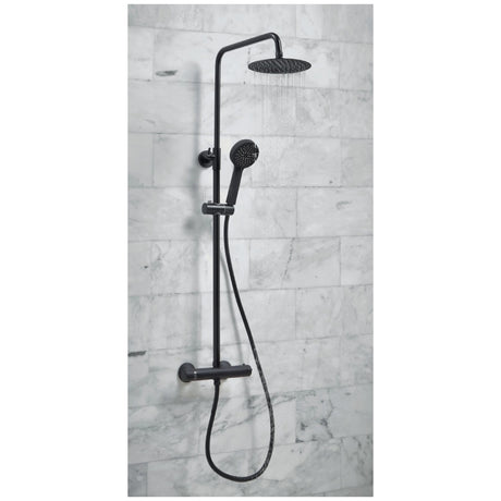 Scudo Middleton Round Rigid Riser Shower - Black - BLACK010ORB