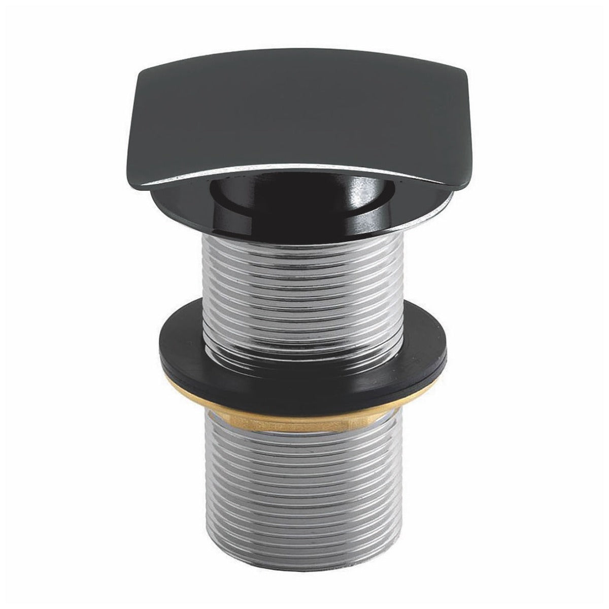 Scudo Square Unslotted Sprung Basin Waste - Black - BLACK095