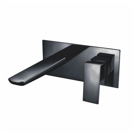 Scudo Muro Wall Mounted Basin Mixer Tap - Black - BLACK248ORBL