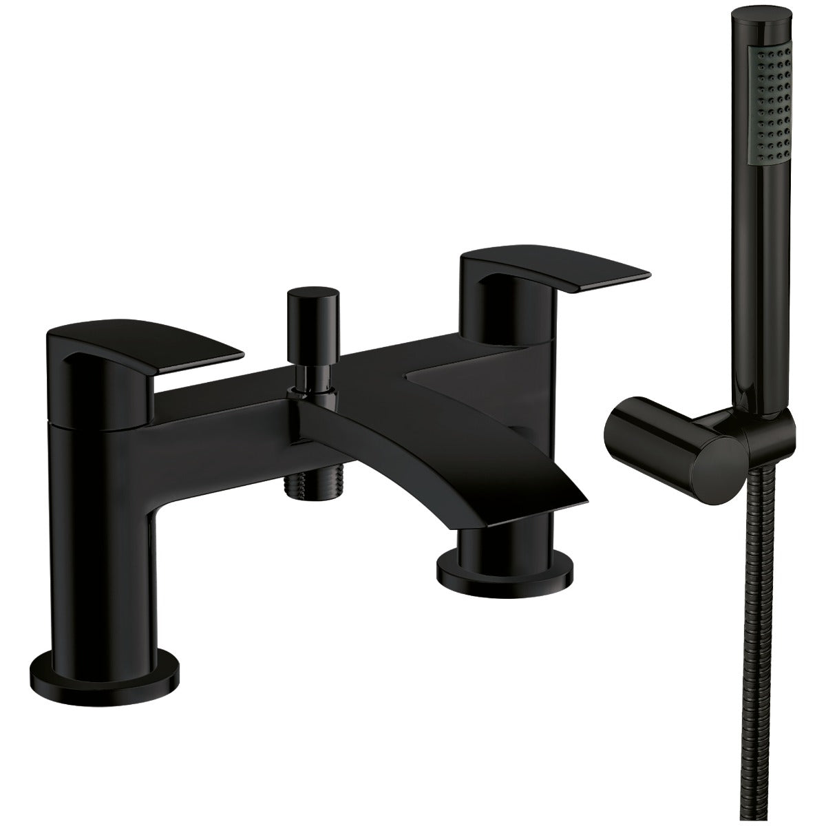 Scudo Belini Deck Mounted Bath Shower Mixer - Matt Black - BLACK260ORBL