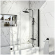 Scudo S6 Radius Bath Screen 6mm 800x1400mm - Black - BLACKSCREEN010