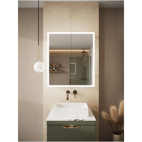 Scudo Prospr Double Door LED Mirror Cabinet with Bluetooth 600x700mm - Mirrored - CABINET002